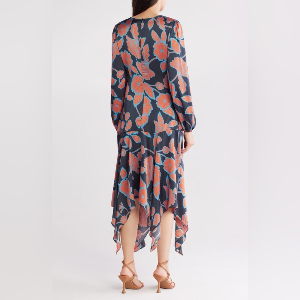 NEW ✨ Floral Long Sleeve Ruched Midi Dress - MELLODAY - Picture 3 of 3